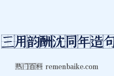 三用韵酬沈同年造句是什么意思的图片